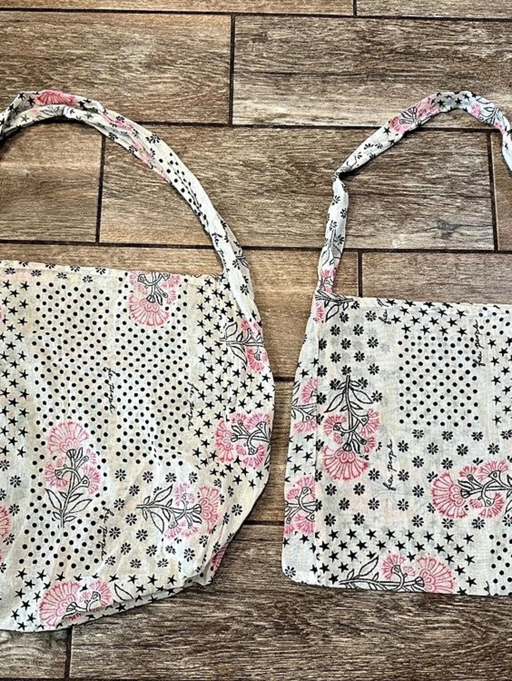 Free People Floral Print Shoulder Bag Set in White & Pink